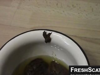 BBW Girl With Hairy Pussy Pisses And Shits Into Bowl On Webcam