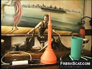 Hot Vintage Scat Play Includes Enema And Shit Play In Group Scenario