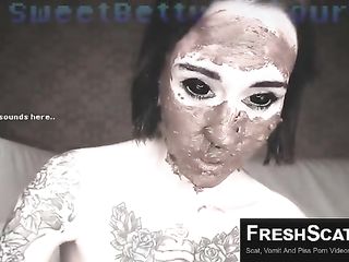 Amazingly Hot Teen With Nice Tits Gives Scat Blowjob And Gets Throat Fucked With Scat Too On Webcam