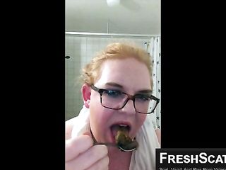 Trans Looking Female Eats Shit From A Spoon