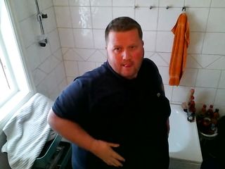 Giant Fat Male Pig Smears Shit All Over His Huge Body In Bathroom