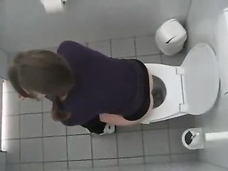 True Scat Voyeur Porn - Watch Hot Girl Wearing Glasses Is Pooping In Pubic Bathroom Captured By Total Creeper
