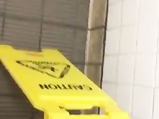 Woman Pisses Standing Up At Toilet All Over The Floor