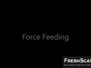 Really Big Bitch Feeds Shit Slave Her Scat Live