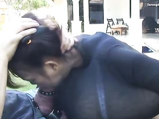 Big Tits Asian Takes Fat Cock In Her Mouth During Outdoor Blowjob