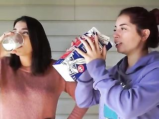 Canadian Hotties Do The Gallon Of Milk Challenge Together And Both Puke At The Same Time