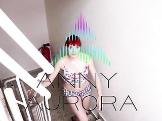 Redhead Has Fun Pissing On Staircase