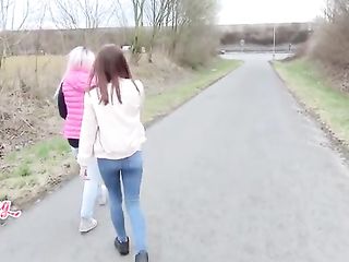 Two Cuties Decide To Answer Nature's Call Offroad