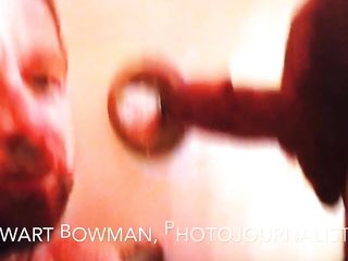 Bikers use faggot as their human urinal