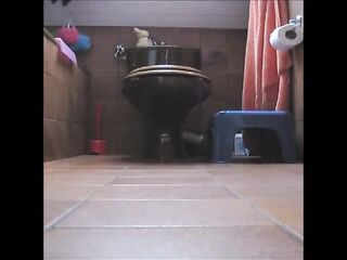 Hot ass brunette shitting on the floor doggystyle