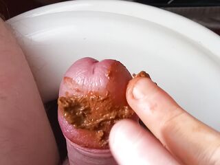 Naughty Guy Pooping and Pawing in Bathroom