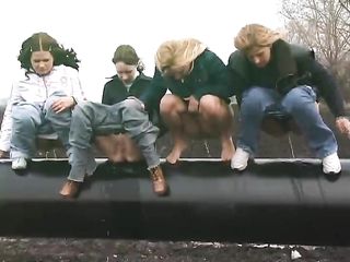 A Bunch Of Hot Lesbians Pissing On Video Together